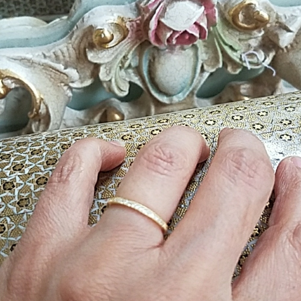 Gold plated Eternity Wedding Band size 4 5 9 - Picture 2 of 7